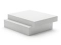 A pair of white rectangular blocks stacked on top of each other against a white background Royalty Free Stock Photo