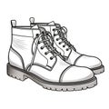 Classic Men\'s Boots Vector - Monochrome Painting Style