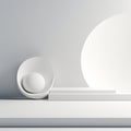 Minimalist Stage Design: A White Sphere Illuminated By Rim Light