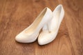 Pair of white women's shoes Royalty Free Stock Photo