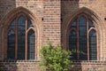 Pair of windows on the abbey in Ystad