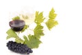 Pair of wineglasses and bunch of grapes Royalty Free Stock Photo