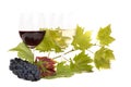 Pair of wineglasses and bunch of grapes Royalty Free Stock Photo