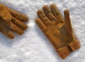 Pair of winter sheepskin gloves Royalty Free Stock Photo