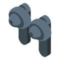 Pair of wireless bluetooth earbuds isometric illustration representing modern technology Royalty Free Stock Photo