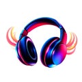 Wireless headphones with vibrant colors on a clean white background studio shot Royalty Free Stock Photo