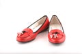 pair of women red shoes isolated Royalty Free Stock Photo