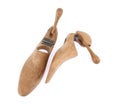 Pair of wooden Shoe trees Royalty Free Stock Photo