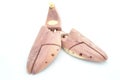 Pair of wooden shoe trees Royalty Free Stock Photo