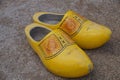 Pair of wooden shoes (clogs) - klompen Royalty Free Stock Photo