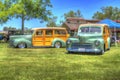 Pair of Woody Cars in HDR