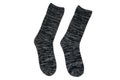 Pair of wool gray black socks isolated on white background Royalty Free Stock Photo