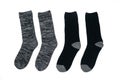 Pair of wool gray black socks isolated on white background Royalty Free Stock Photo