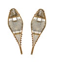 Pair of worn snowshoes Royalty Free Stock Photo