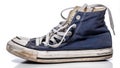 A pair of worn, vintage styled, classic sneakers on a white background Royalty Free Stock Photo