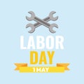 Pair of wrenches Labor day template Vector