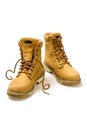 Pair of yellow nubuck shoes Royalty Free Stock Photo