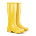 Pair of yellow rain boots