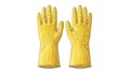 Yellow Rubber Cleaning Gloves for Household Use Royalty Free Stock Photo