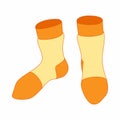 Pair of yellow socks icon, cartoon style Royalty Free Stock Photo