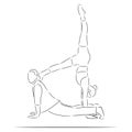 Pair yoga, vector. Sketch