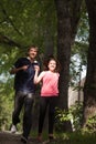 Pair of young lovers running in the park Royalty Free Stock Photo