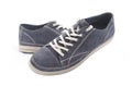 Pair of youth shoes blue, front