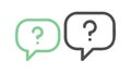 Paired Question Mark Speech Bubbles in Flat Style, vector design Generative AI Royalty Free Stock Photo