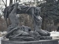 Sculptural composition `Bread`, Friendship Park, Moscow, Russia, Europe.