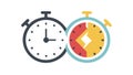 Paired Timers for Productivity Tracking, vector design Generative AI Royalty Free Stock Photo