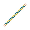 Paired twisted electric wire. A wire is an electrical product that serves to connect an electric current source with a consumer, c
