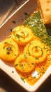 Pairing of Khaman Dhokla with Jalebi.