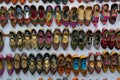 Colourful shoes of Rajasthani women,Jaisalmer, Rajasthan, India Royalty Free Stock Photo