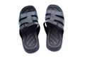 Pairs of black rubber slippers, sandals, shoes Royalty Free Stock Photo