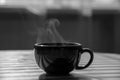 Pairs of a large cup coffee. black and white photography