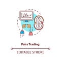 Pairs trading concept icon