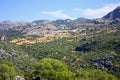Paisaje del Parque Natural Sierra de Grazalema con el pueblo de Benaocaz al fondo, provincia de CÃÂ¡diz AndalucÃÂ­a EspaÃÂ±a Royalty Free Stock Photo