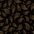 Paisley Beautiful golden seamless background.