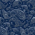 Paisley Beautiful golden seamless background.