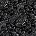 Paisley Beautiful silver seamless background.