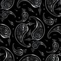 Paisley Beautiful silver seamless background.