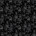 Paisley Beautiful silver seamless background.