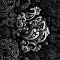 Paisley Beautiful silver seamless background.