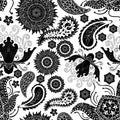 Paisley Boho style design for motif seamless pattern background