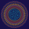 Paisley circle composition .Vector Oriental