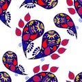 Paisley colorful seamless pattern and seamless pattern in swatch menu, illustration. Cute texture for design