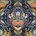 Paisley colorful seamless pattern