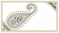 Paisley corner design, decorative border, ornate pattern, classic motif vector design Generative AI