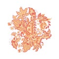 Paisley Damask ornament. Isolated Vector illustration. Royalty Free Stock Photo