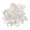 Paisley Damask ornament. Isolated Vector illustration. Royalty Free Stock Photo